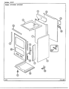 Body Diagram and Parts List for DF-450067  Maytag Range