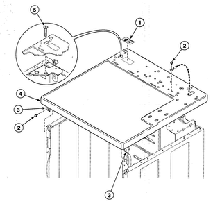 Cabinet Top Diagram and Parts List for SDG309QF  Speed Queen Dryer