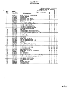 Top Mount Page 14 Diagram and Parts List for TC22N-P116205W  Amana Refrigerator