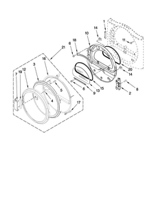 Door Parts Diagram and Parts List for MEDE200XW0  Maytag Dryer