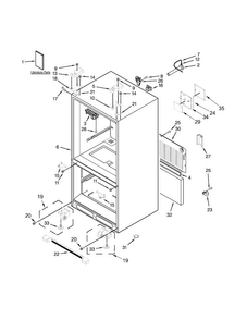 Cabinet Parts Diagram and Parts List for JFC2089BEM01  Jenn-Air Refrigerator