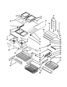 Shelf Parts Diagram and Parts List for MFF2258VEW6  Maytag Refrigerator