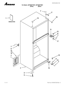 Cabinet Parts Diagram and Parts List for A8TXEGFYW01  Amana Refrigerator