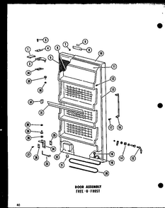 Door Assembly Diagram and Parts List for EU12F P60117-30W Amana Freezer