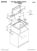 TOP AND CABINET PARTS Diagram and Parts List for 3UMTW5755TW0  Maytag Washer