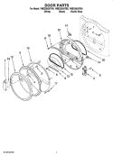 DOOR PARTS, OPTIONAL PARTS (NOT INCLUDED) Diagram and Parts List for YMEDZ600TB0  Maytag Dryer
