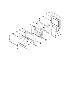 Oven Door Parts Diagram and Parts List for JMW2427WS02  Jenn-Air Microwave