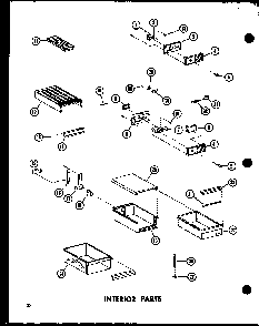 Interior Parts Diagram and Parts List for TC18D-P73500-25W  Amana Refrigerator