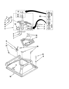 Machine Base Parts Diagram and Parts List for MET3800XW0  Maytag Washer Dryer Combo