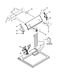 Top And Console Parts Diagram and Parts List for CGD126SDW1  Crosley Dryer
