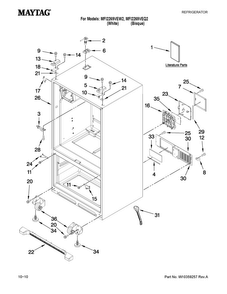 Cabinet Parts Diagram and Parts List for MFI2269VEQ2  Maytag Refrigerator
