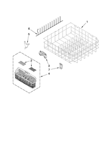 Lower Rack Parts Diagram and Parts List for JDB3200AWB5  Jenn-Air Dishwasher