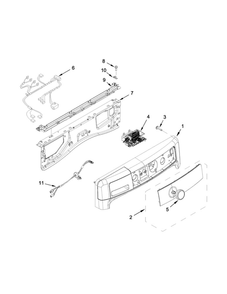 Control Panel Parts Diagram and Parts List for 7MMHW7100DW0  Maytag Washer