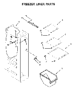 Freezer Liner Parts Diagram and Parts List for 1064651753713  Kenmore Refrigerator
