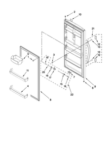 Door Parts Diagram and Parts List for AQU1827BRW03  Amana Freezer