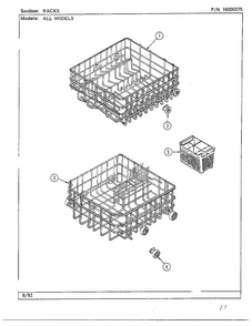 Racks Diagram and Parts List for DWU7300A  Maytag Dishwasher
