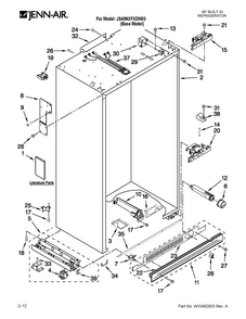 Cabinet Parts Diagram and Parts List for JS48NXFXDW03  Jenn-Air Refrigerator