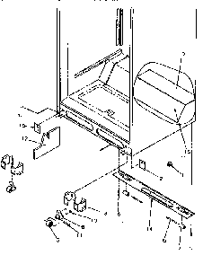 Cabinet Bottom Diagram and Parts List for TR21S4L-P1196103WW  Amana Refrigerator