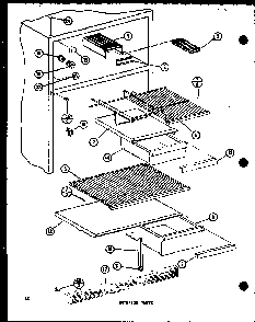 Interior Parts Diagram and Parts List for TM14H-P77052-3W  Amana Refrigerator