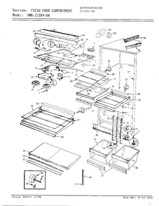 Fresh Food Compartment Diagram and Parts List for 21504-0A  Admiral Refrigerator