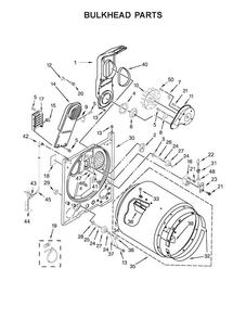 Bulkhead Parts Diagram and Parts List for MEDX6STBW0  Maytag Dryer