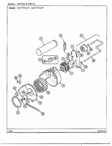 Motor And Drive Diagram and Parts List for LNC7731A71  Maytag Dryer