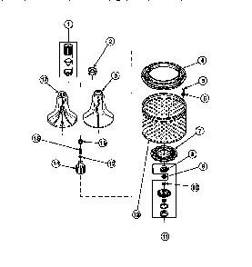 Agitator/drive Bell/seal Kit/tub & Hub Diagram and Parts List for LW8303W2-PLW8303W2B  Amana Washer