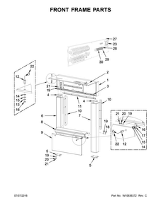 Front Frame Parts Diagram and Parts List for MFS275PTVS  Maytag Washer