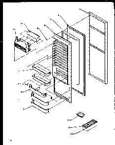 Refrigerator Door Diagram and Parts List for SXD20NPW-P1162505WW  Amana Refrigerator