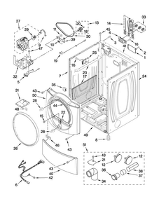 Cabinet Parts Diagram and Parts List for NED7500VM1  Amana Dryer
