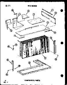 Evaporator Parts Diagram and Parts List for 624-3P P67119-31R Amana Air Conditioner