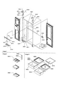 Refrigerator/freezer Lights/hinges Diagram and Parts List for SXD26VL-P1315202WL  Amana Refrigerator