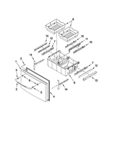 Freezer Door Parts Diagram and Parts List for MFI2067AES10  Maytag Refrigerator