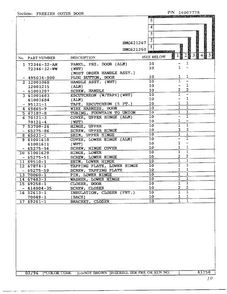 Freezer Outer Door Page 2 Diagram and Parts List for HMG621267  Admiral Refrigerator