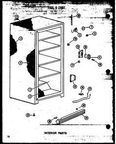 Section 8 Diagram and Parts List for ESUF16B P60345-50W Amana Freezer