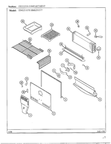 Freezer Compartment Diagram and Parts List for HMG211570  Admiral Refrigerator