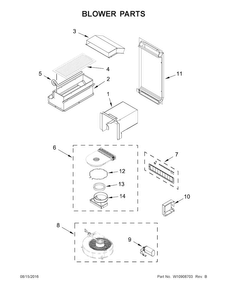 Blower Parts Diagram and Parts List for JES1750ES1  Jenn-Air Range