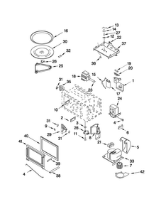 Cabinet And Stirrer Parts Diagram and Parts List for MMW7530WDW01  Maytag Microwave Oven Combo