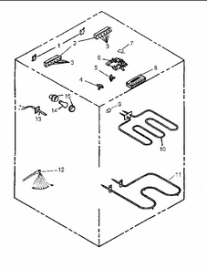 Electrical Components Diagram and Parts List for CARDS801WW-P1131925NWW  Amana Range