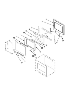 Oven Door Parts Diagram and Parts List for JJW2430WP01  Jenn-Air Wall Oven