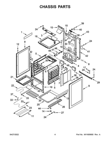 Chassis Parts Diagram and Parts List for AEP222VAW5  Amana Range