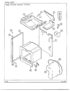 Body Diagram and Parts List for DF253660  Magic Chef Range