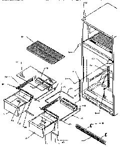 Cabinet Shelving Diagram and Parts List for THI18S3W-P1195401W  Amana Refrigerator