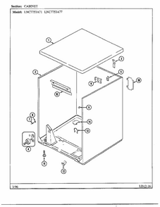 Cabinet Diagram and Parts List for LNC7731A71  Maytag Dryer