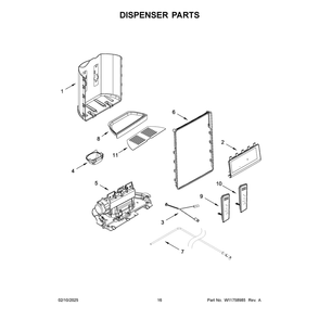 Dispenser Parts Diagram and Parts List for MRSF6636RZ00  Maytag Refrigerator