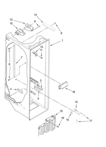 Refrigerator Liner Parts Diagram and Parts List for ASD2524VEB01  Amana Refrigerator