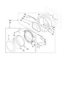 Door Parts Diagram and Parts List for MEDE400XW0  Maytag Dryer