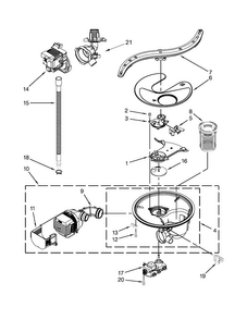 Pump, Washarm And Motor Parts Diagram and Parts List for JDB8200AWS0  Jenn-Air Dishwasher