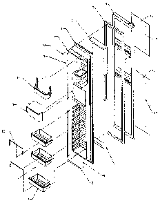 Freezer Door Diagram and Parts List for SSD25NB-P1162409W  Amana Refrigerator