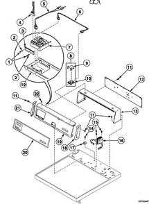 Control Panel Diagram and Parts List for SDEF07QJ1500  Speed Queen Dryer